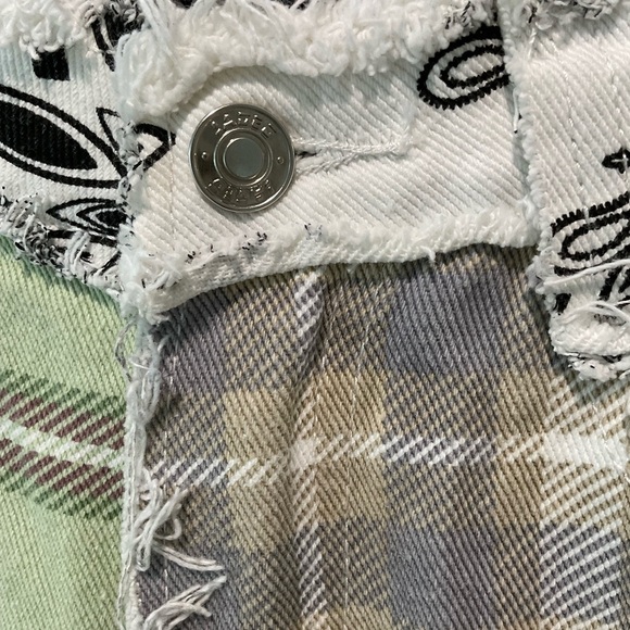 Jaded London Patchwork Bandana Boyfriend Denim Jeans Plaid Size 25 NEW - Picture 4 of 5